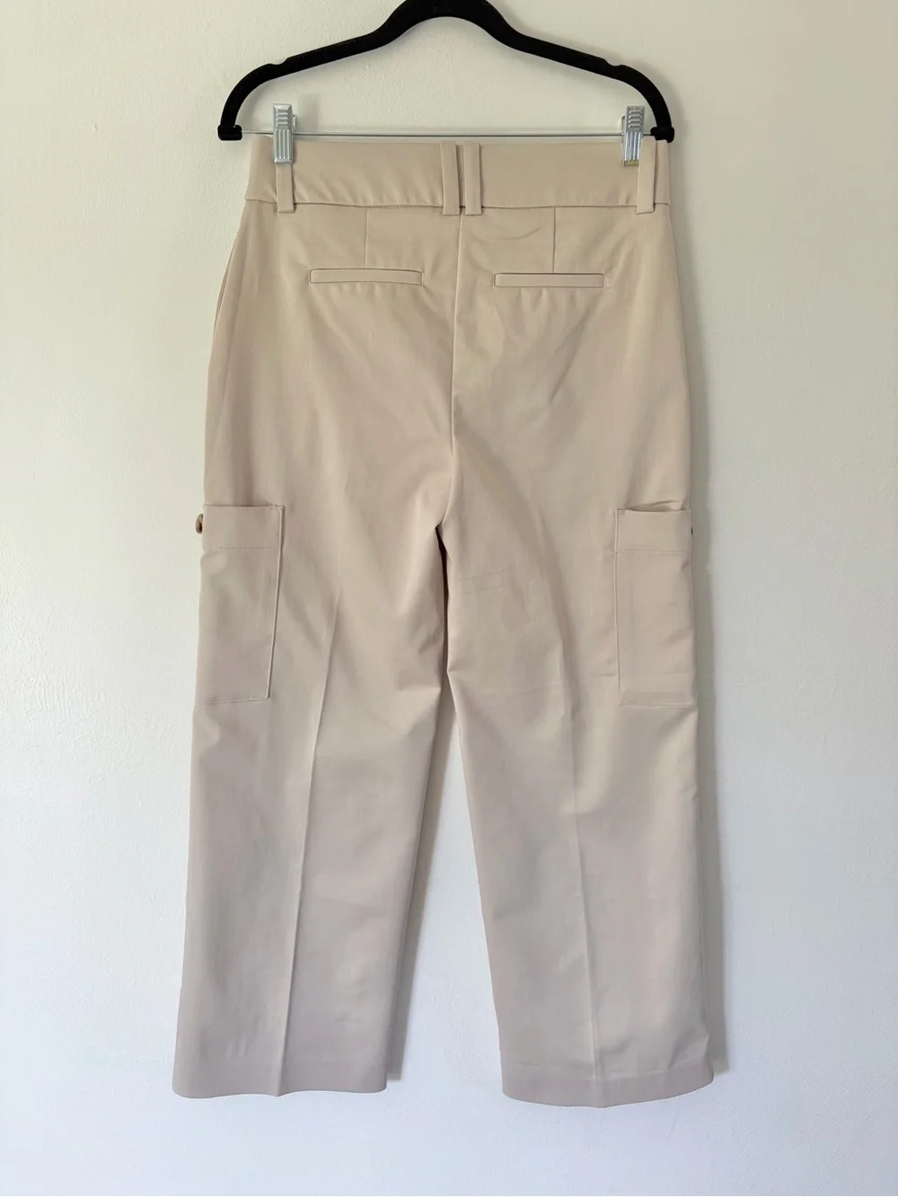 Chico’s Fly Front Sateen Cargo Pant In Smokey Taupe Size 4 NWT